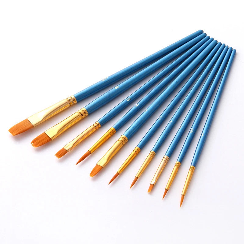 Premium Paint Brushes (Set of 10)