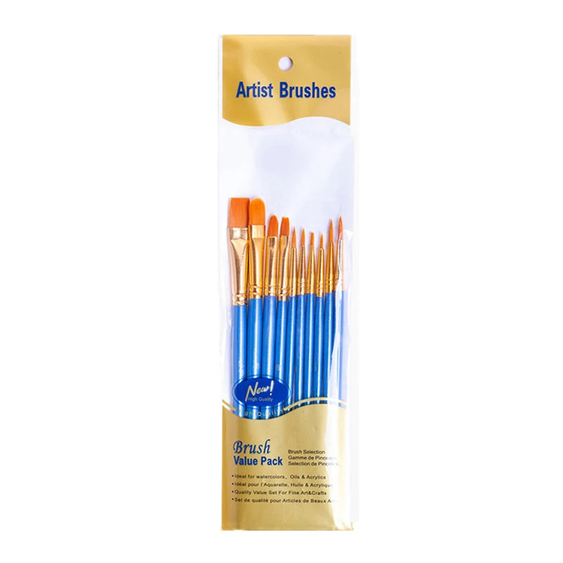 Premium Paint Brushes (Set of 10)