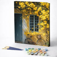Bicycle Under Yellow Roses