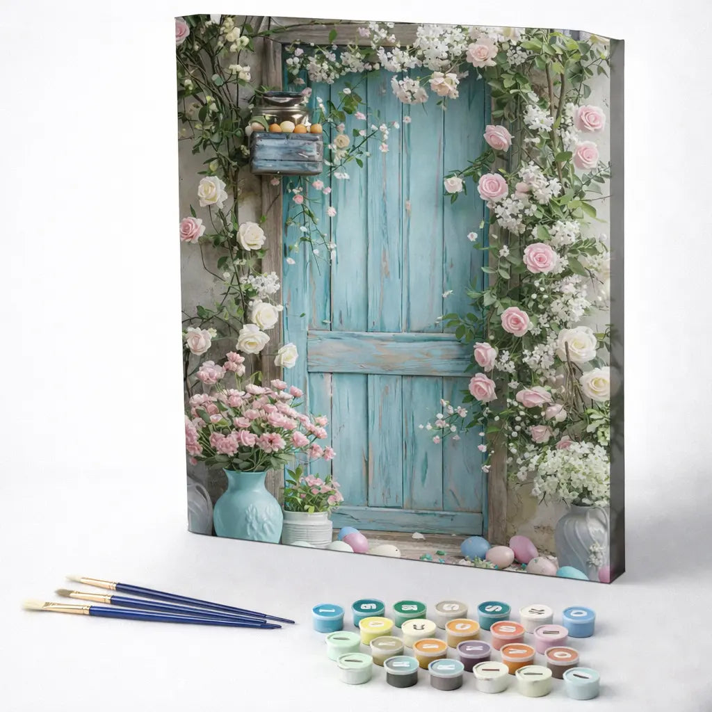 Pastel Rose Garden Door
