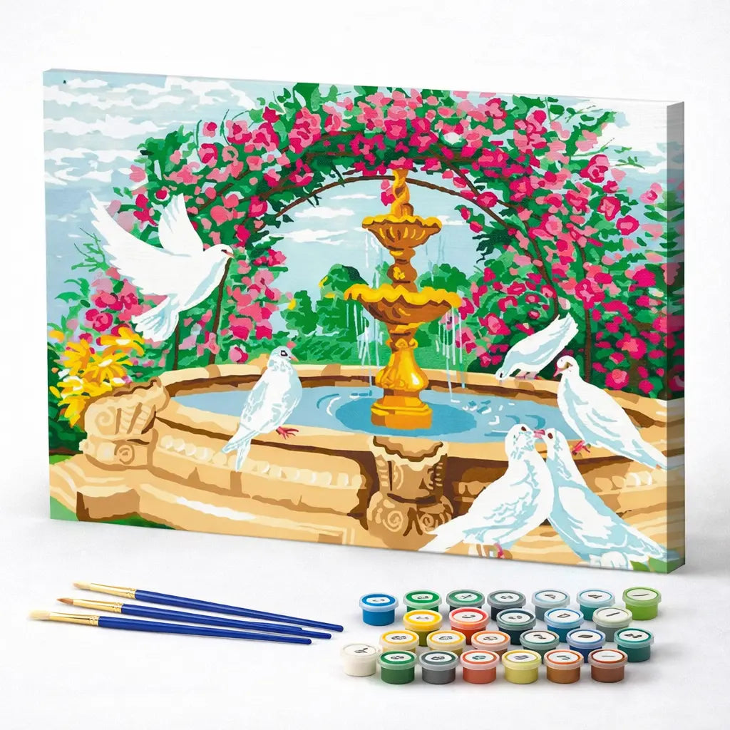 Garden Fountain with Doves