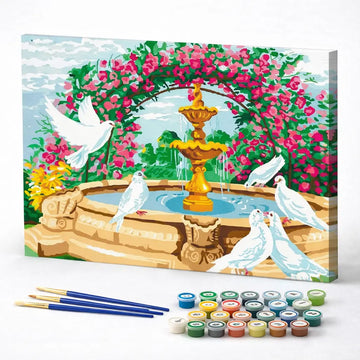 Garden Fountain with Doves