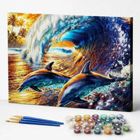 Dolphins in the Golden Wave