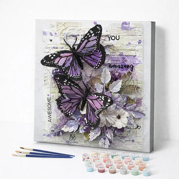 Purple Butterfly Collage