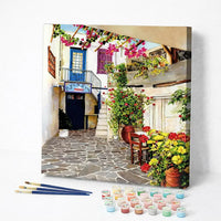 Greek Courtyard in Bloom