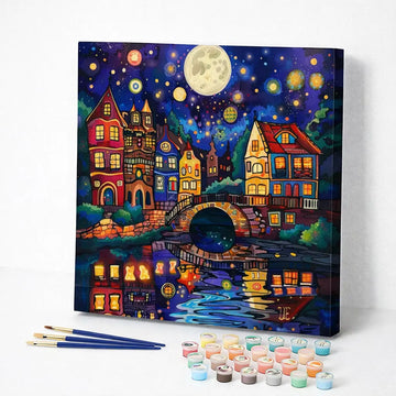 Moonlit Colorful Village