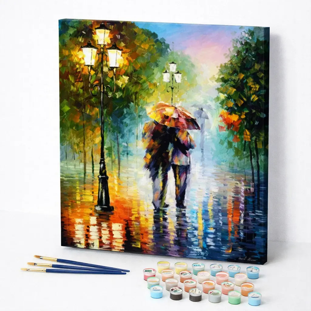 Umbrella Couple in the Rain