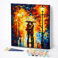 Colorful Kiss in the Rain