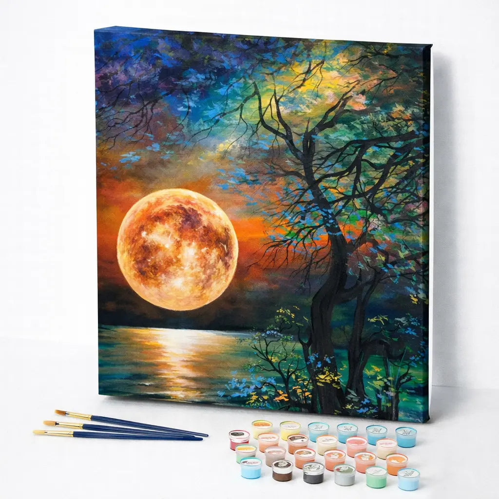 Moonlit Lakeside Tree