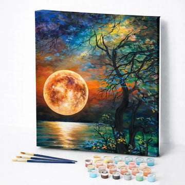 Moonlit Lakeside Tree