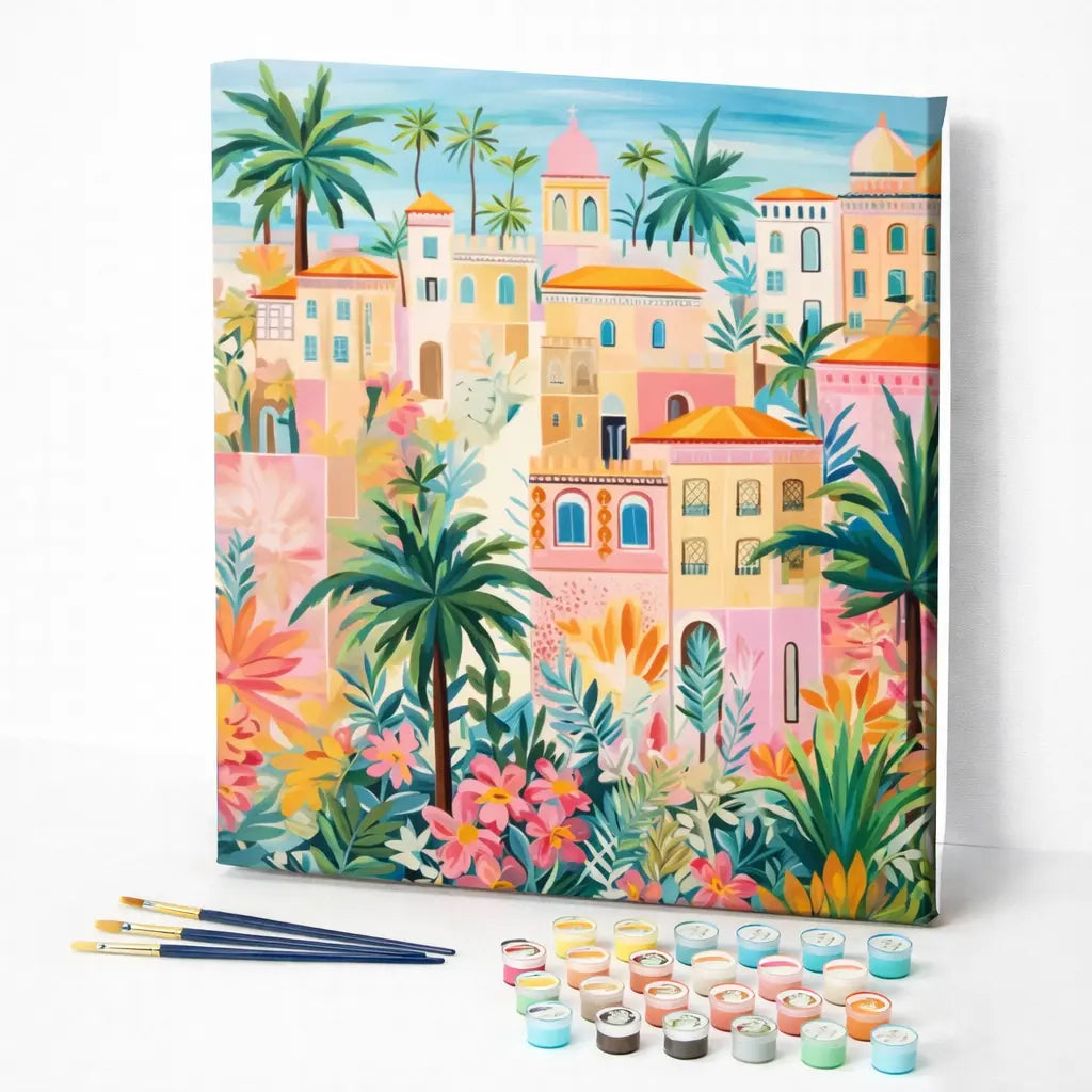 Pastel Tropical City