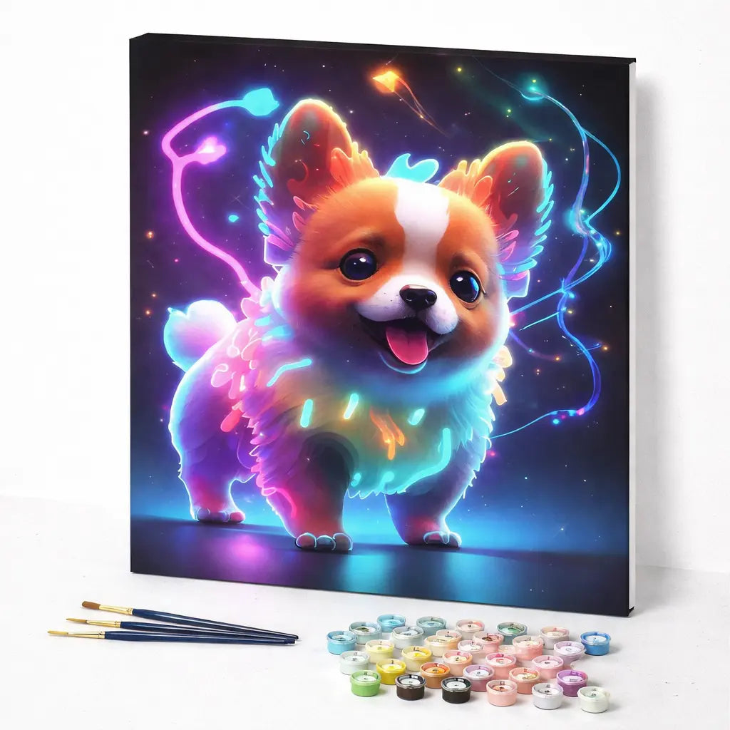 Neon Corgi Glow