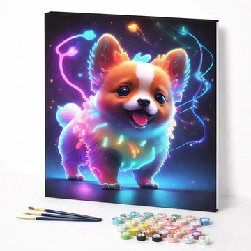 Neon Corgi Glow