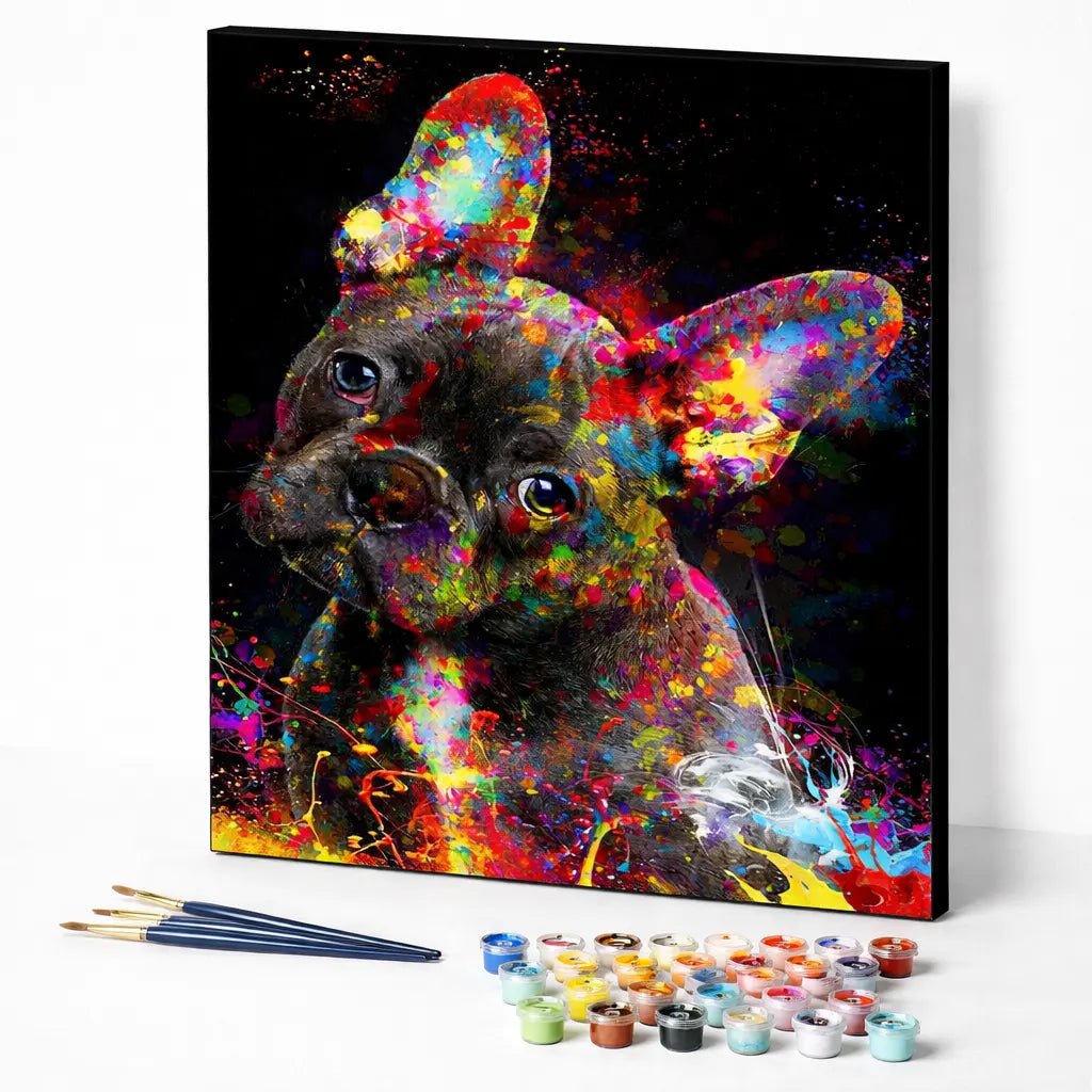 Colorful French Bulldog Portrait