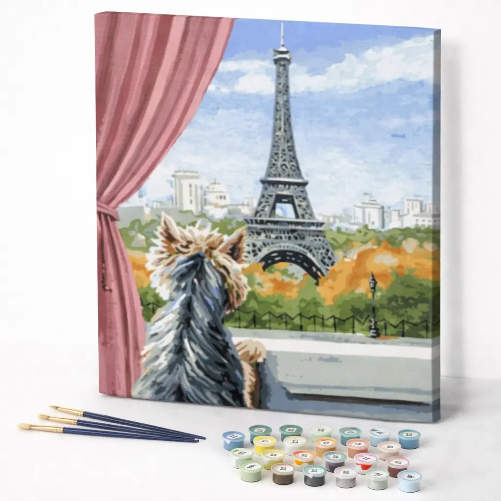 Paris View with Little Dog