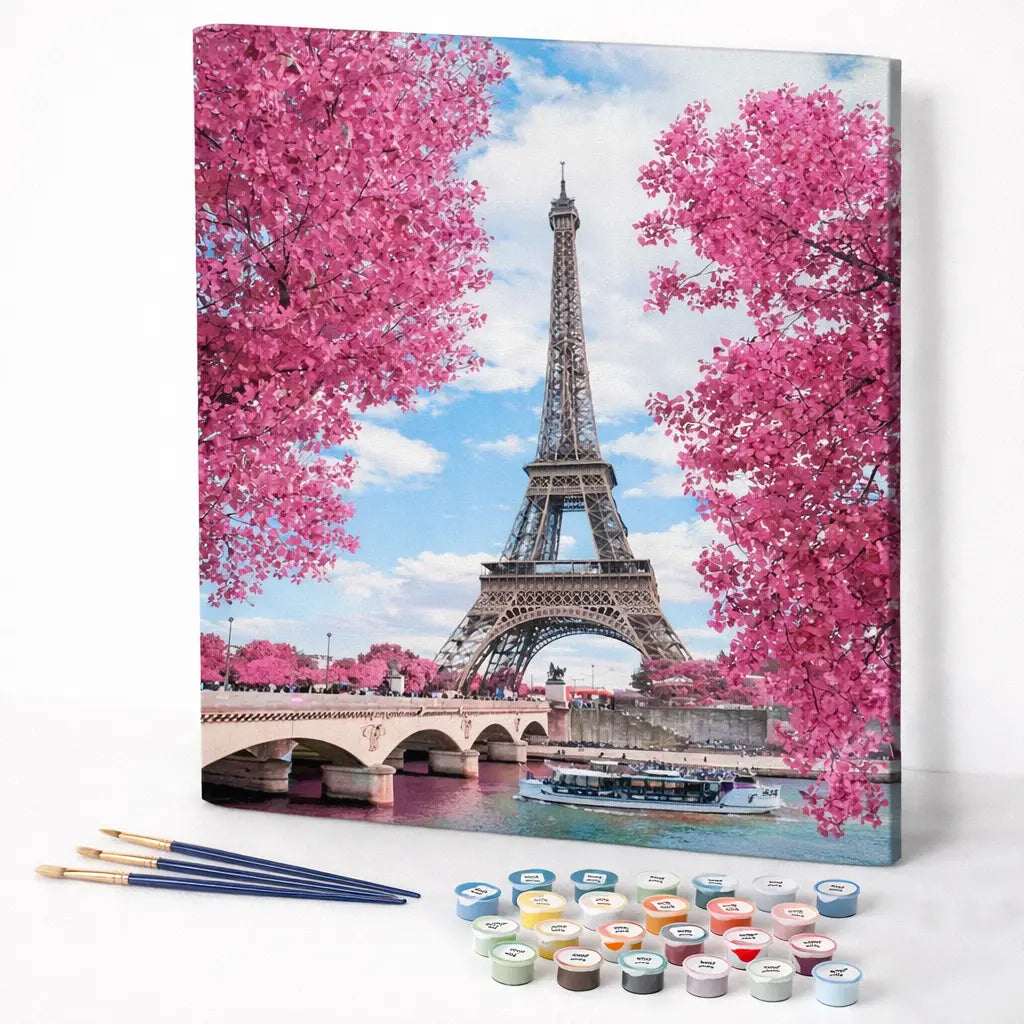 Eiffel Tower in Pink Blossoms