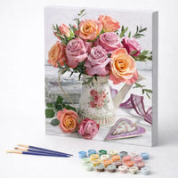 Pastel Rose Watering Can