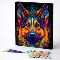 Neon German Shepherd Portrait