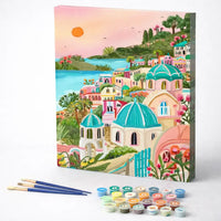 Pastel Greek Island View