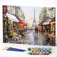 Paris Café in the Rain