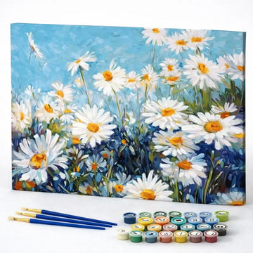 White Daisies in Blue Light