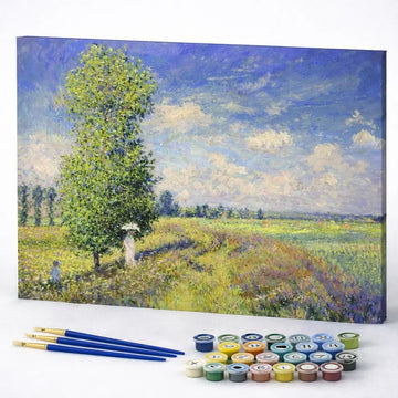 Sunlit Meadow with Poplar