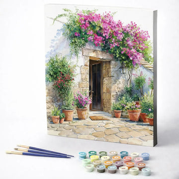 Bougainvillea Stone Courtyard